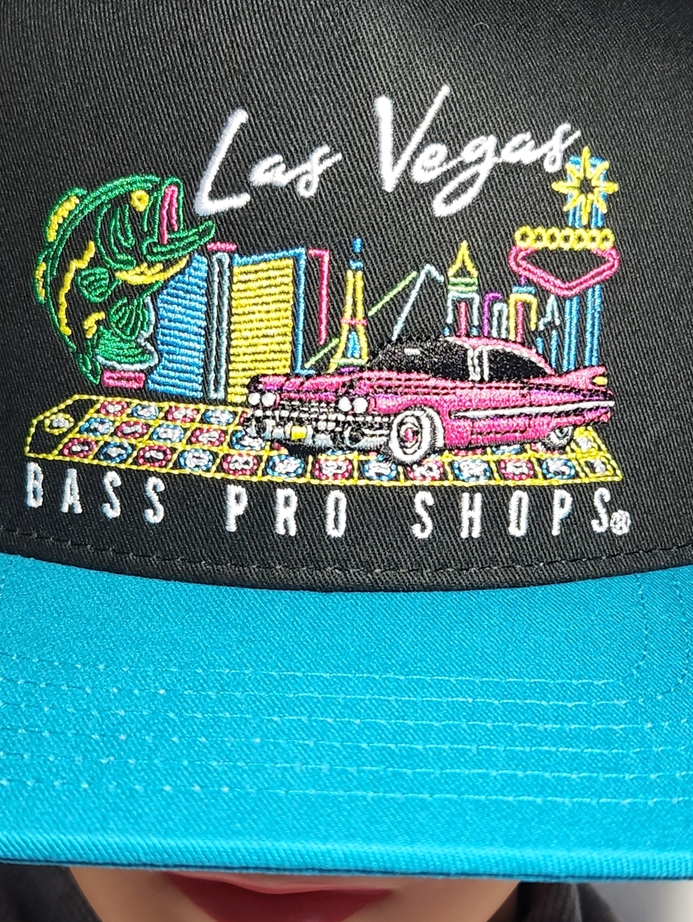 Las Vegas Hat Bass Pro Shop Cap Turquoise And Black